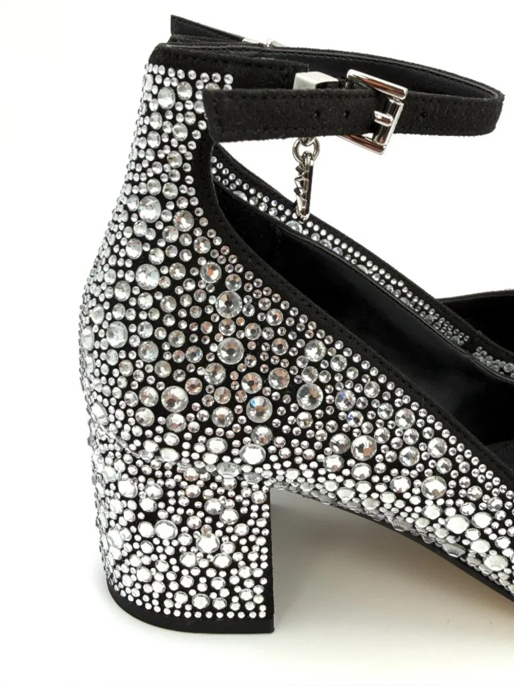 Michael Kors Perla Women's Black Crystal Embellished Ankle Strap Pumps US 6.5 M
